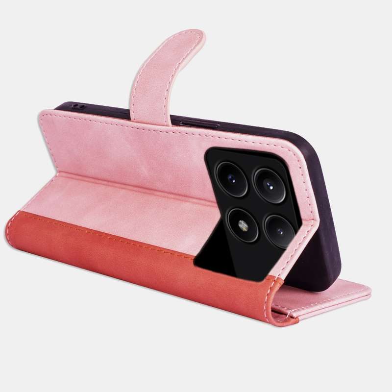 For Xiaomi Redmi K70E Stitching Horizontal Flip Leather Phone Case(Red)