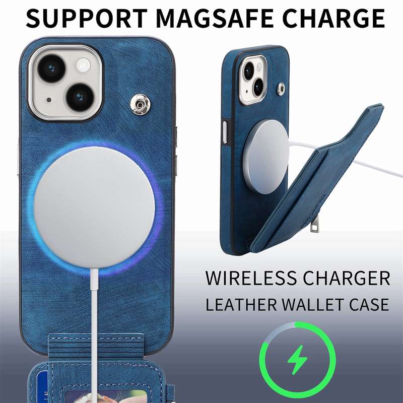 For iPhone 15 Magsafe Zipper RFID Wallet All-inclusive Shockrpoof Phone Case(Brown)