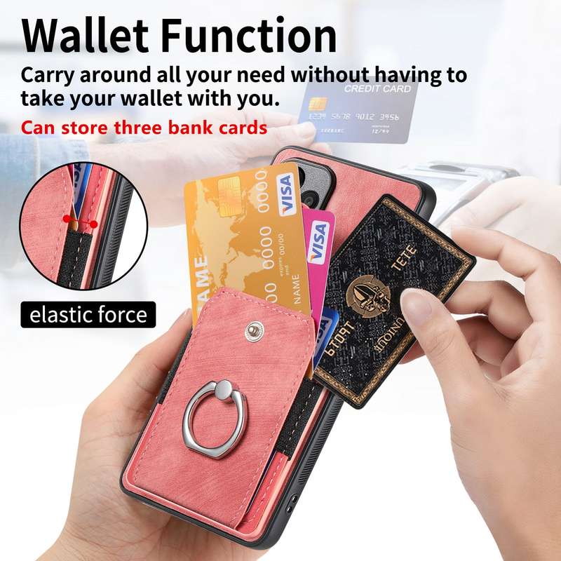 For Xiaomi Redmi Note 11 Pro+ Retro Skin-feel Ring Card Wallet Phone Case(Pink)