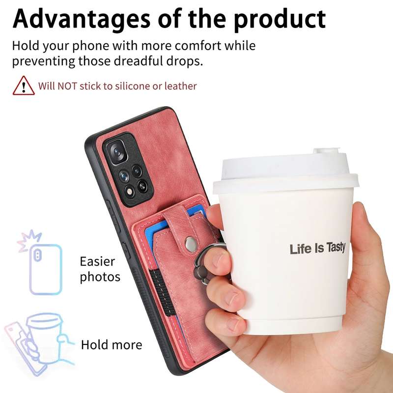 For Xiaomi Redmi Note 11 Pro+ Retro Skin-feel Ring Card Wallet Phone Case(Pink)