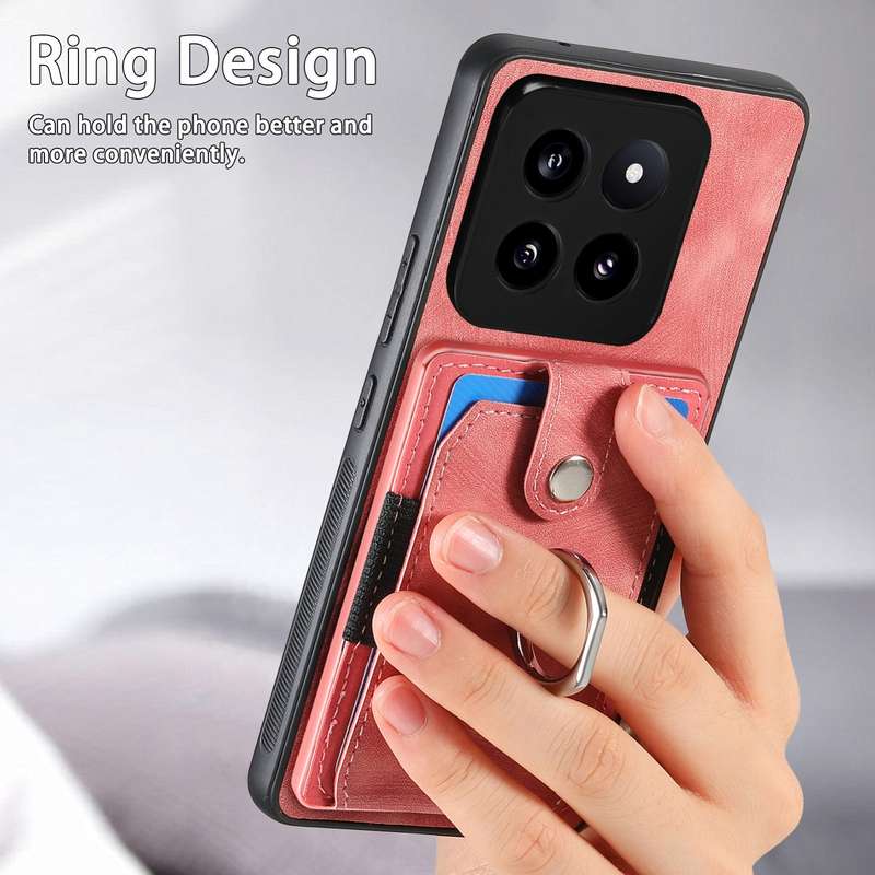 For Xiaomi 14 Retro Skin-feel Ring Card Wallet Phone Case(Black)
