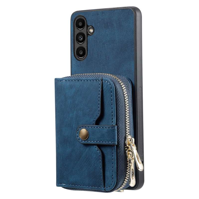 For Samsung Galaxy A24 4G Crossbody Multi-function Zipper Wallet Phone Case(Purple)
