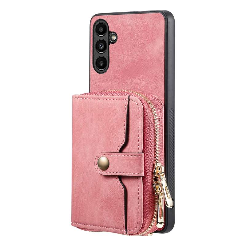 For Samsung Galaxy A24 4G Crossbody Multi-function Zipper Wallet Phone Case(Purple)