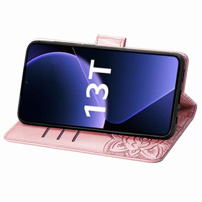 For Xiaomi Redmi K60 Ultra Butterfly Love Flower Embossed Leather Phone Case(Rose Gold)