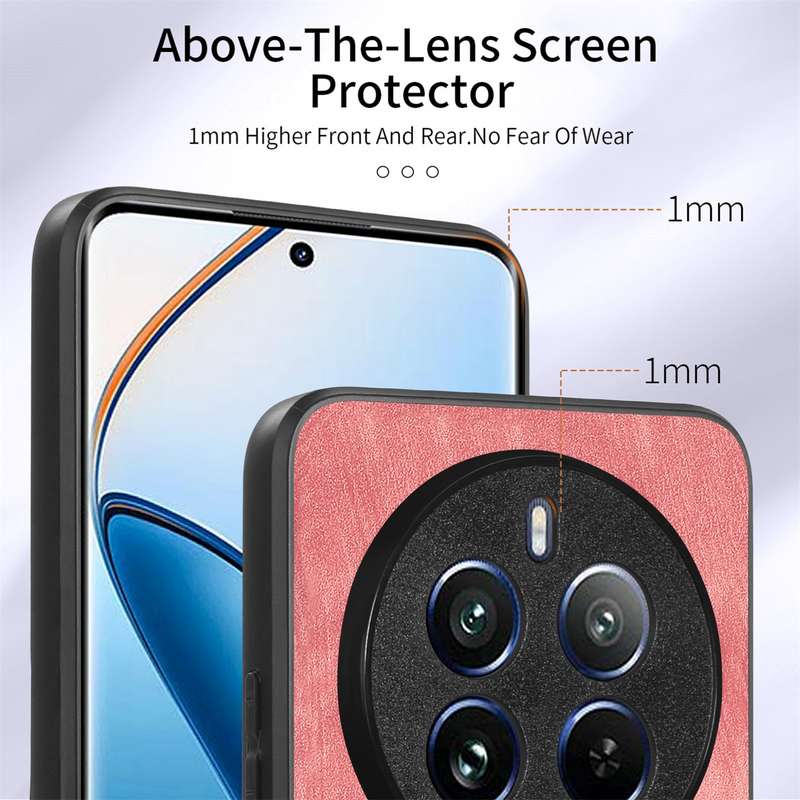 For Realme 12 Pro Retro Skin-feel Ring Card Wallet Phone Case(Pink)