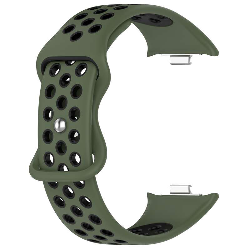 For Xiaomi Mi Band 8 Pro Dual Color Butterfly Buckle Silicone Watch Band(Olive Green Black)