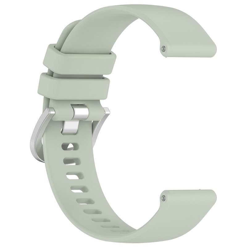 For Garmin Vivoactive 5 Liquid Glossy Silver Buckle Silicone Watch Band(Green)