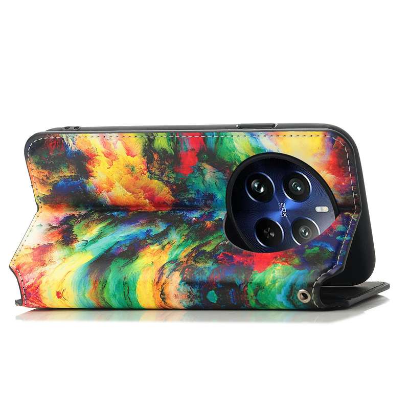 For Realme 12 Pro CaseNeo Colorful Magnetic Leather Phone Case(Colorful Cloud)