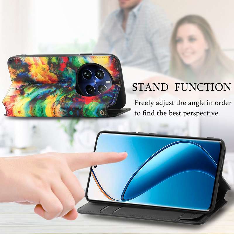 For Realme 12 Pro CaseNeo Colorful Magnetic Leather Phone Case(Colorful Cloud)