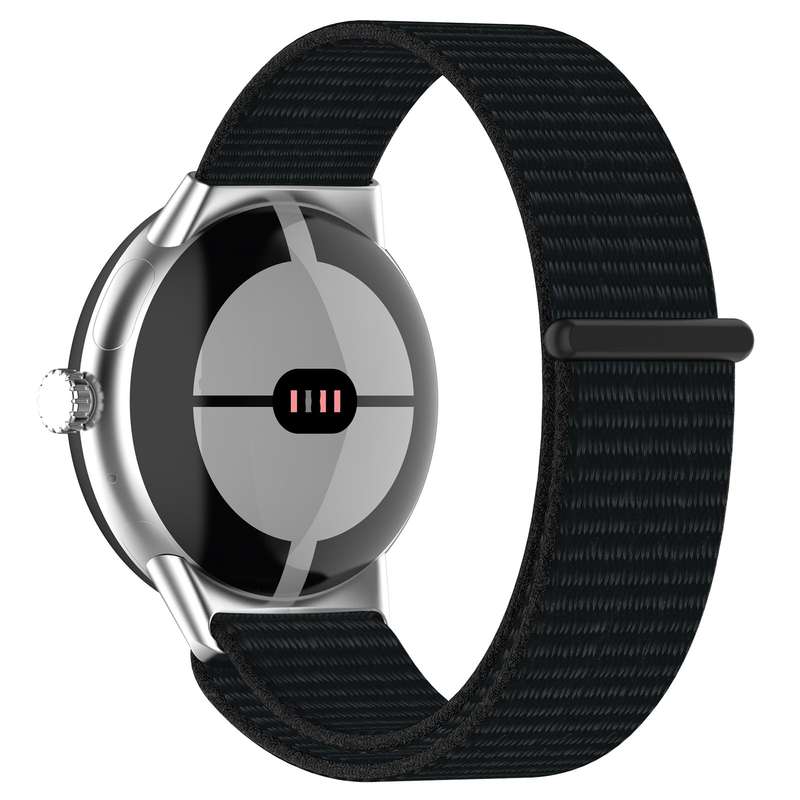 For Google Pixel Watch 2 Nylon Braided Watch Band(Black)