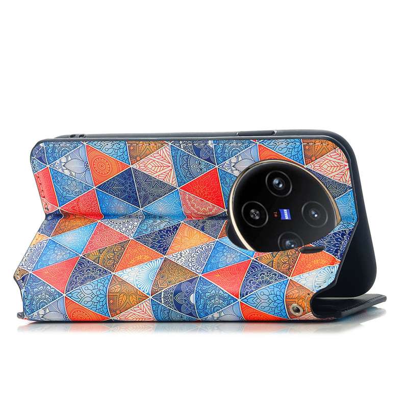 For vivo X100 CaseNeo Colorful Magnetic Leather Phone Case(Rhombus Mandala)