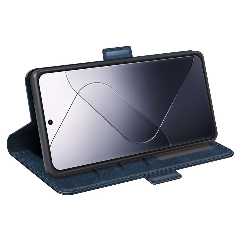 For Xiaomi 14 Pro Dual-side Magnetic Buckle Horizontal Flip Leather Phone Case(Dark Blue)