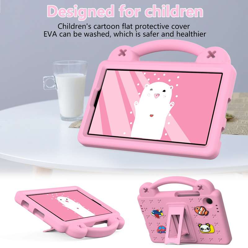 For Samsung Galaxy Tab A9 Handle Kickstand Children EVA Shockproof Tablet Case(Pink)