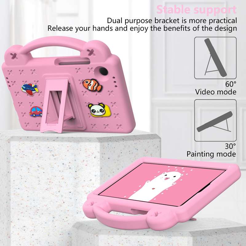 For Samsung Galaxy Tab A9 Handle Kickstand Children EVA Shockproof Tablet Case(Pink)