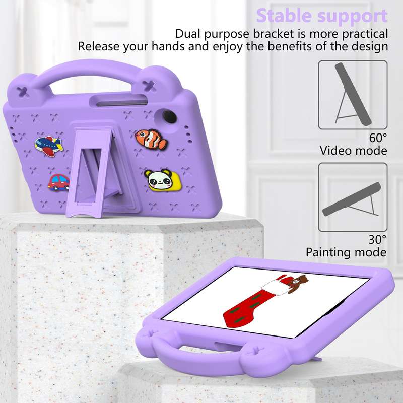 For Samsung Galaxy Tab A9 Handle Kickstand Children EVA Shockproof Tablet Case(Pink)