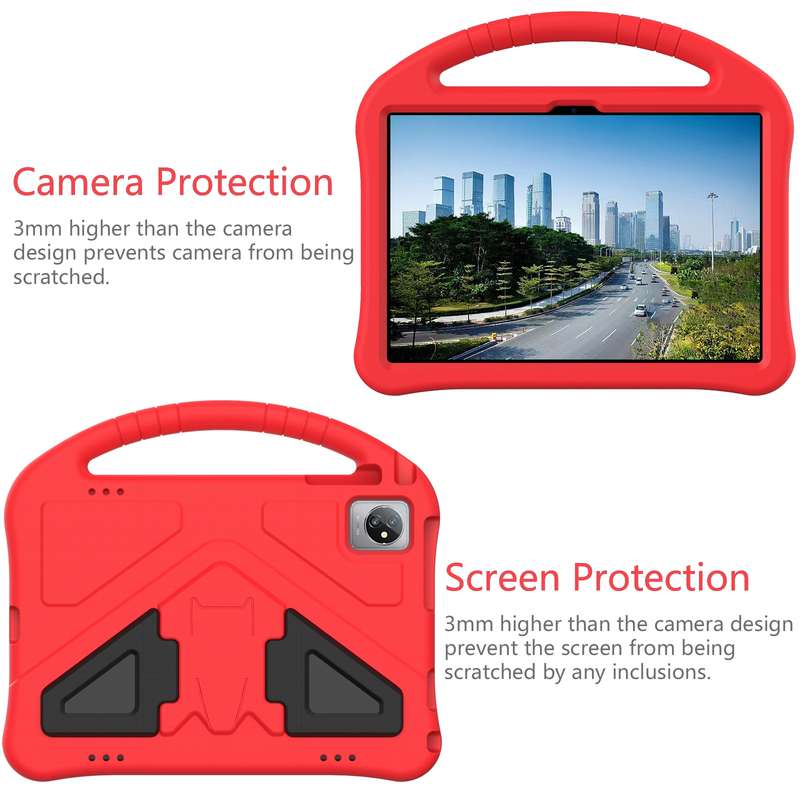 For Blackview Tab 70 WiFi 2023 EVA Shockproof Tablet Case with Holder(Rose Red)