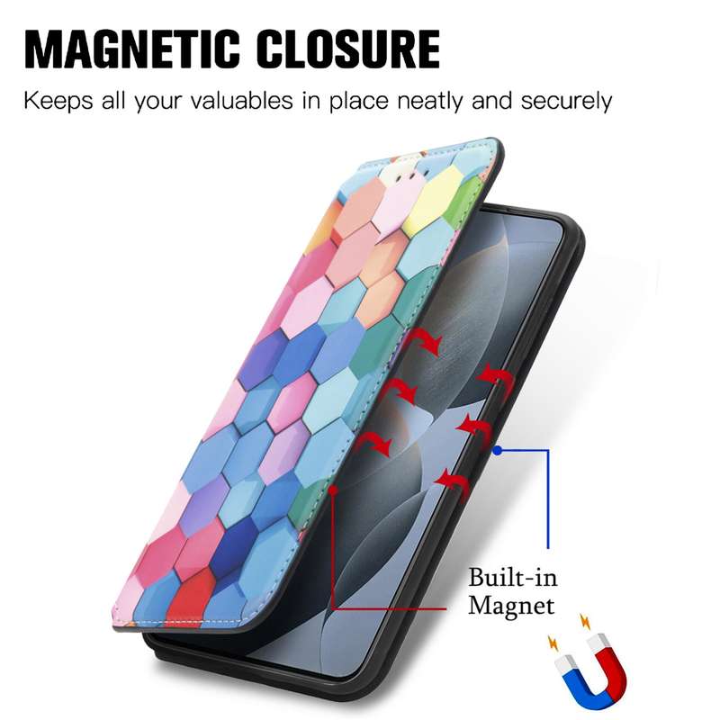 For Xiaomi Redmi K70E CaseNeo Colorful Magnetic Leather Phone Case(Colorful Cube)