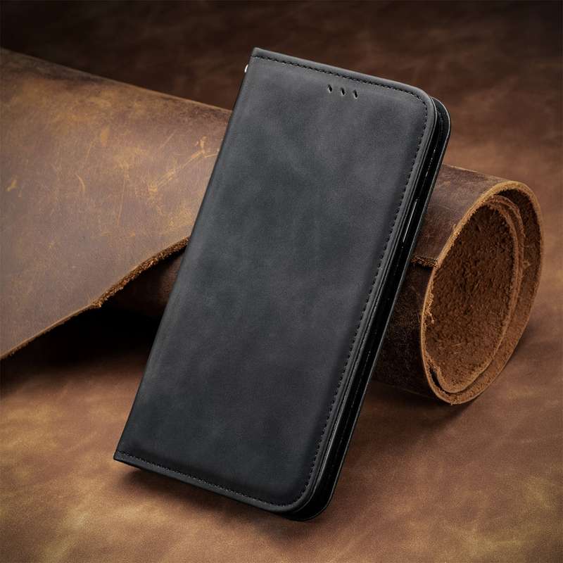 For Xiaomi Redmi Note 12 4G Retro Skin Feel Magnetic Flip Leather Phone Case(Black)