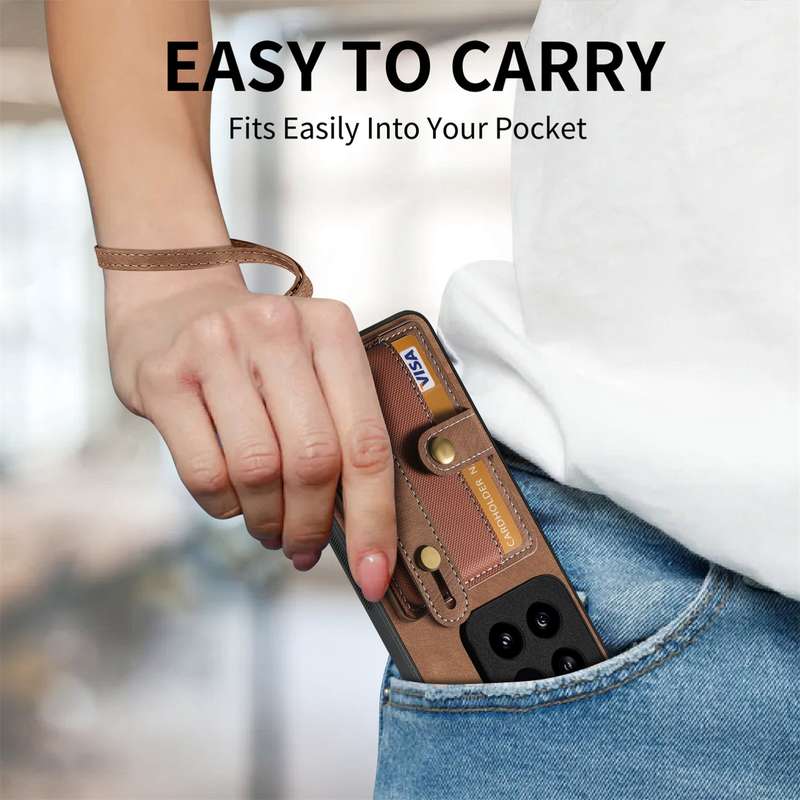 For Xiaomi 14 Pro Retro Cross Wristband Wallet Leather Back Phone Case(Purple)