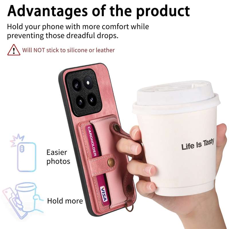 For Xiaomi 14 Pro Retro Cross Wristband Wallet Leather Back Phone Case(Purple)