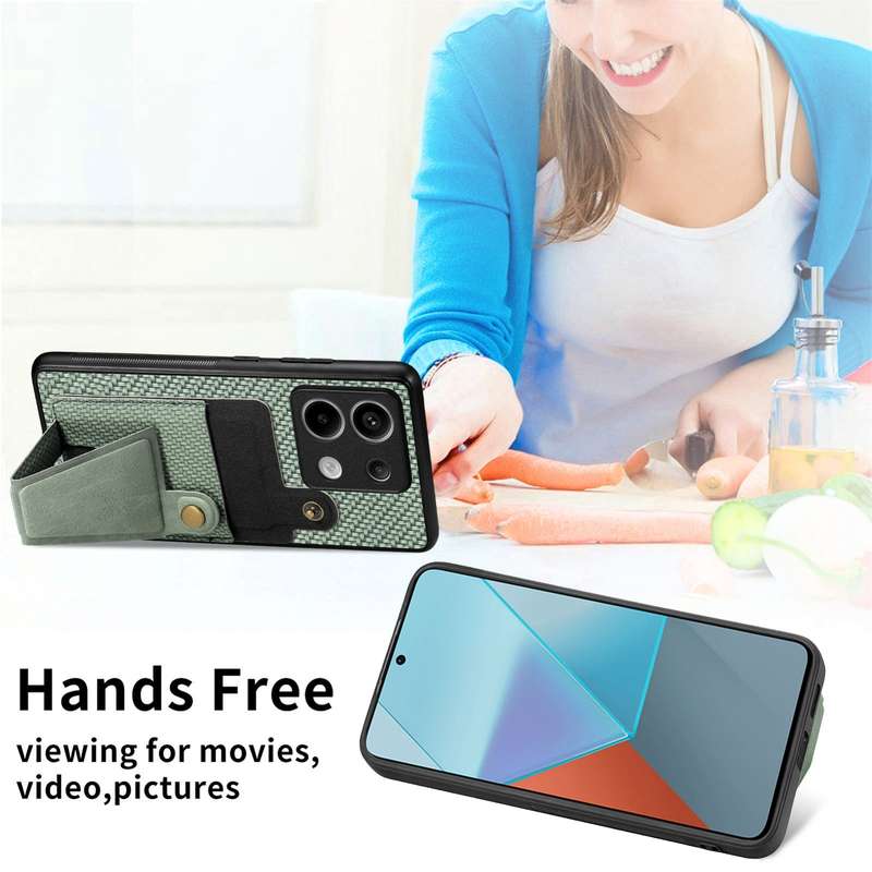 For Xiaomi Redmi Note 13 Pro Carbon Fiber Wallet Flip Card K-shaped Holder Phone Case(Black)