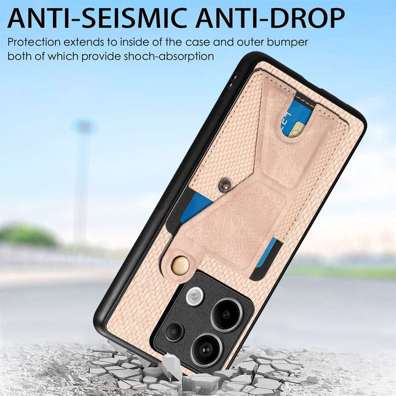 For Xiaomi Redmi Note 13 Pro Carbon Fiber Wallet Flip Card K-shaped Holder Phone Case(Black)