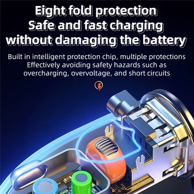 K15 Car Adapter 3 in 1 Stretchable Cable 22.5W Quick Charge Cigarette Lighter Dual USB Ports