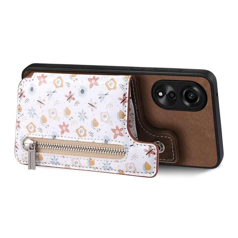 For OPPO Reno7 Z 5G Retro Painted Zipper Wallet Back Phone Case(Blue)