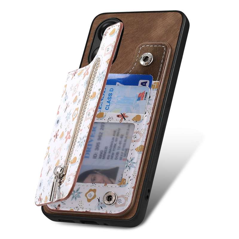 For OPPO Reno7 Z 5G Retro Painted Zipper Wallet Back Phone Case(Blue)