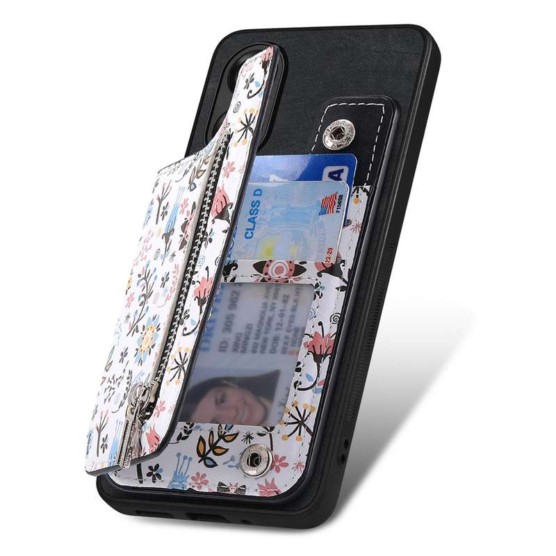 For OPPO Reno7 Z 5G Retro Painted Zipper Wallet Back Phone Case(Blue)