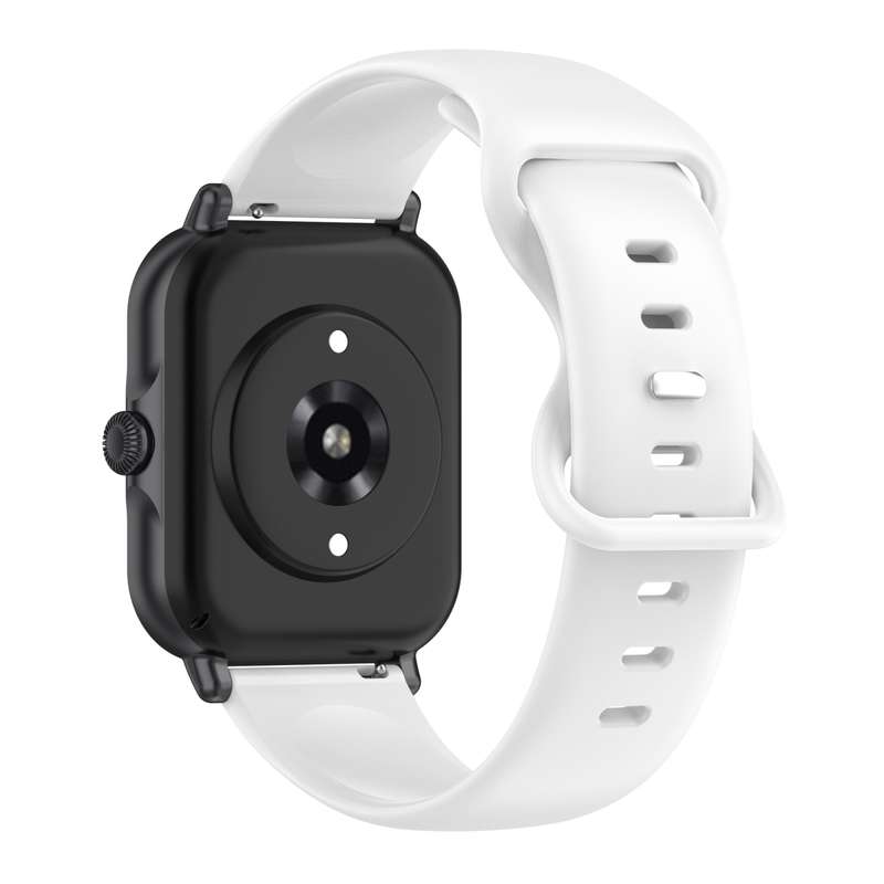 For Amazfit Active L Butterfly 8-shaped Buckle Silicone Watch Band(White)