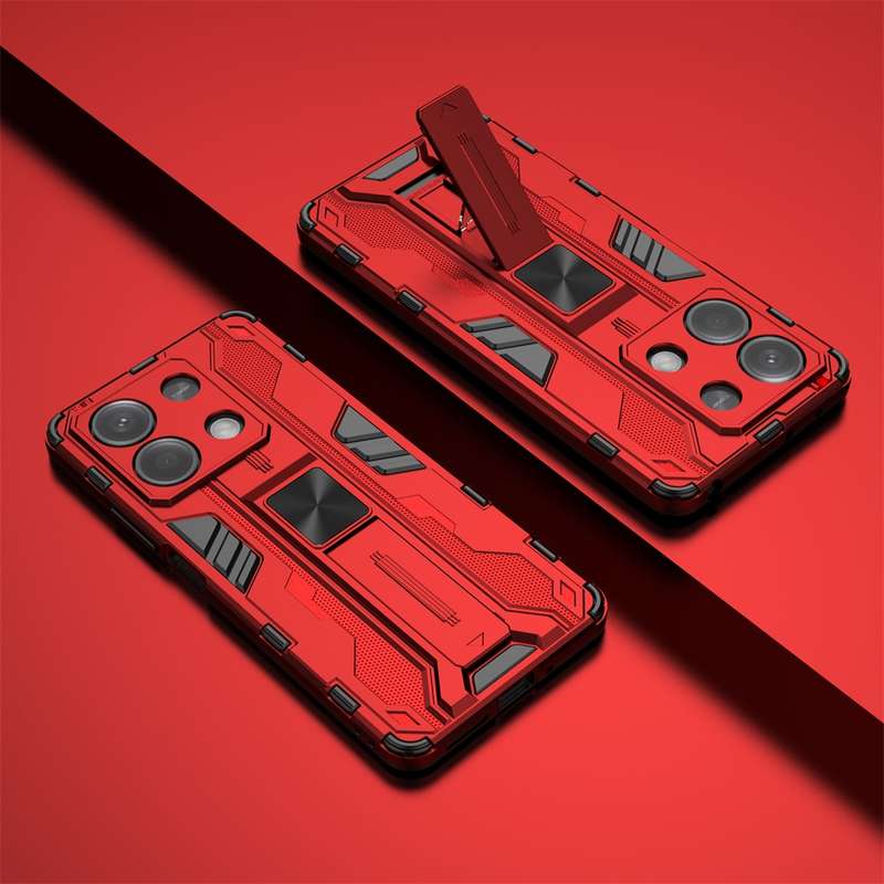 For Redmi Note 13 5G Supersonic Armor PC Hybrid TPU Phone Case(Red)