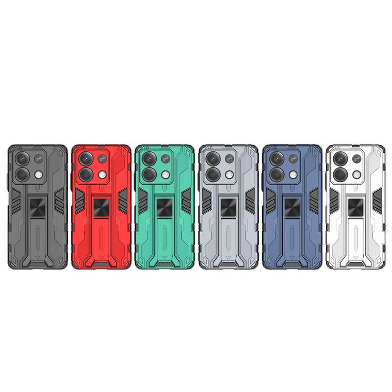 For Redmi Note 13 5G Supersonic Armor PC Hybrid TPU Phone Case(Red)