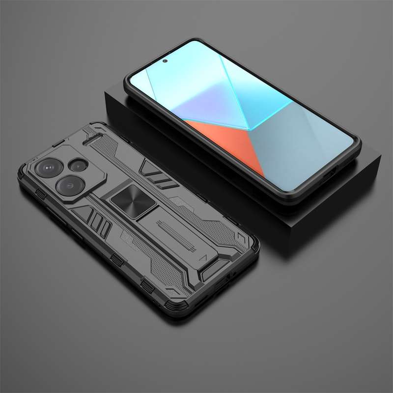 For Redmi Note 13 Pro 5G Supersonic Armor PC Hybrid TPU Phone Case(Black)