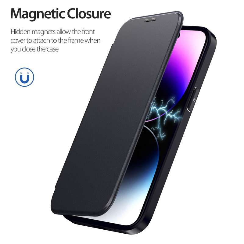 For iPhone 16 Pro MagSafe RFID Blocking Adsorption Flip Leather Phone Case(Purple)