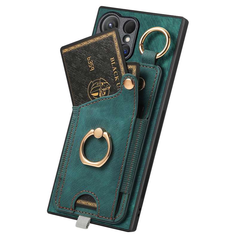 For Samsung Galaxy A53 5G Retro Skin-feel Ring Card Bag Phone Case with Hang Loop(Brown)