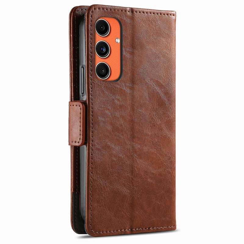 For Samsung Galaxy C55 CaseNeo Splicing Dual Magnetic Buckle Leather Phone Case(Brown)