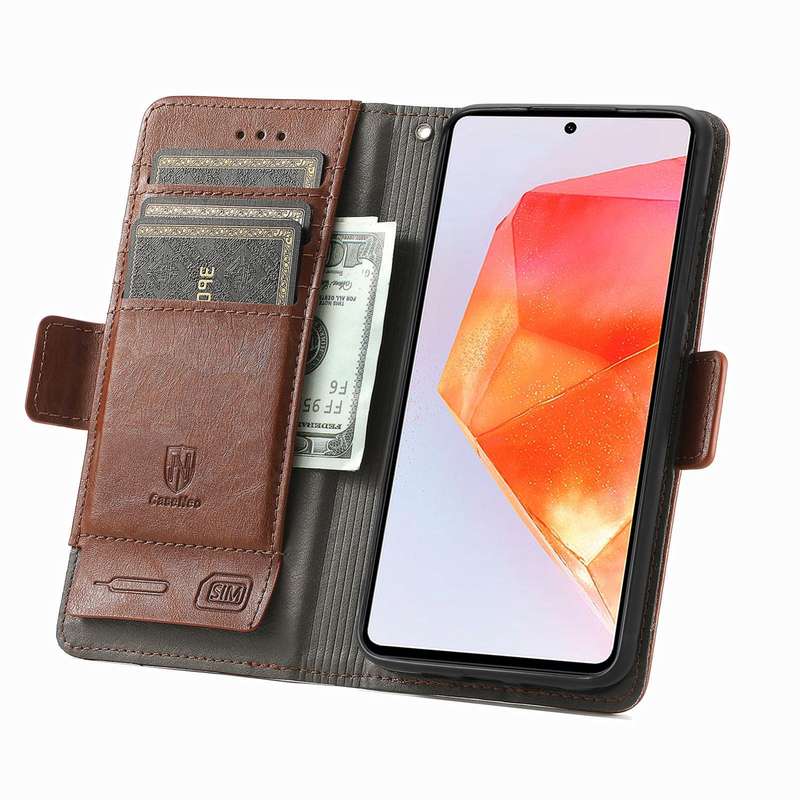For Samsung Galaxy C55 CaseNeo Splicing Dual Magnetic Buckle Leather Phone Case(Brown)