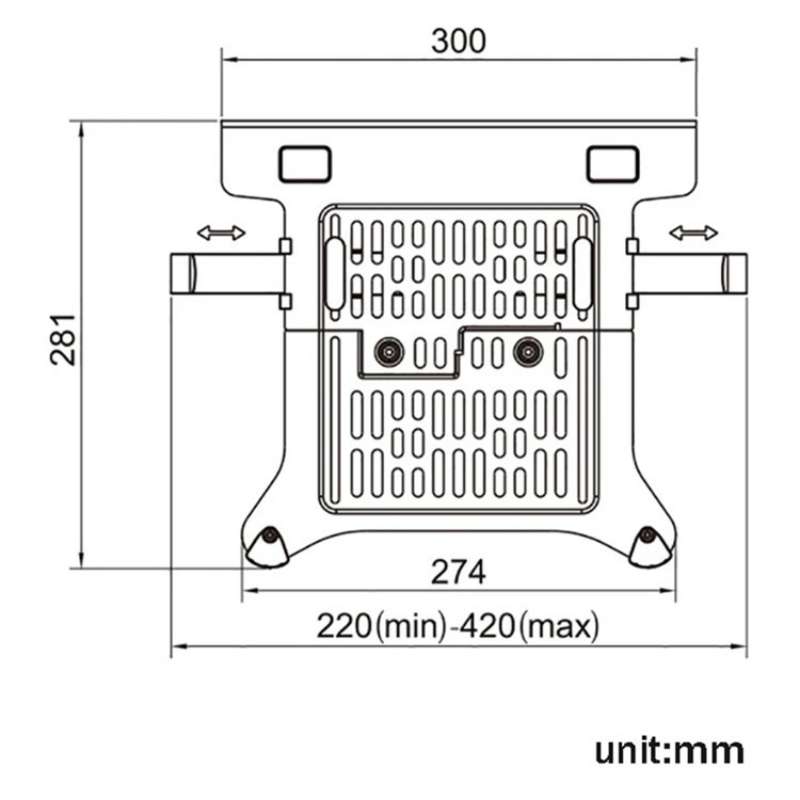 NB H100-FP For 10-17 inch Gas Spring Mechanism Full Motion Arm VESA Board Desktop Laptop Bracket