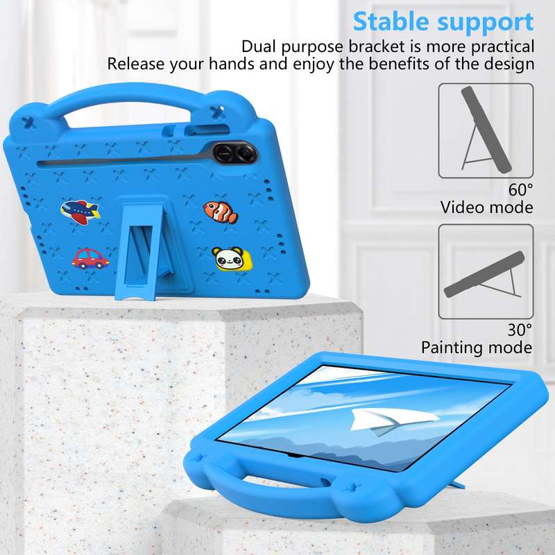 For Honor Pad X9 / X9 2024 Handle Kickstand Children EVA Shockproof Tablet Case(Yellow)