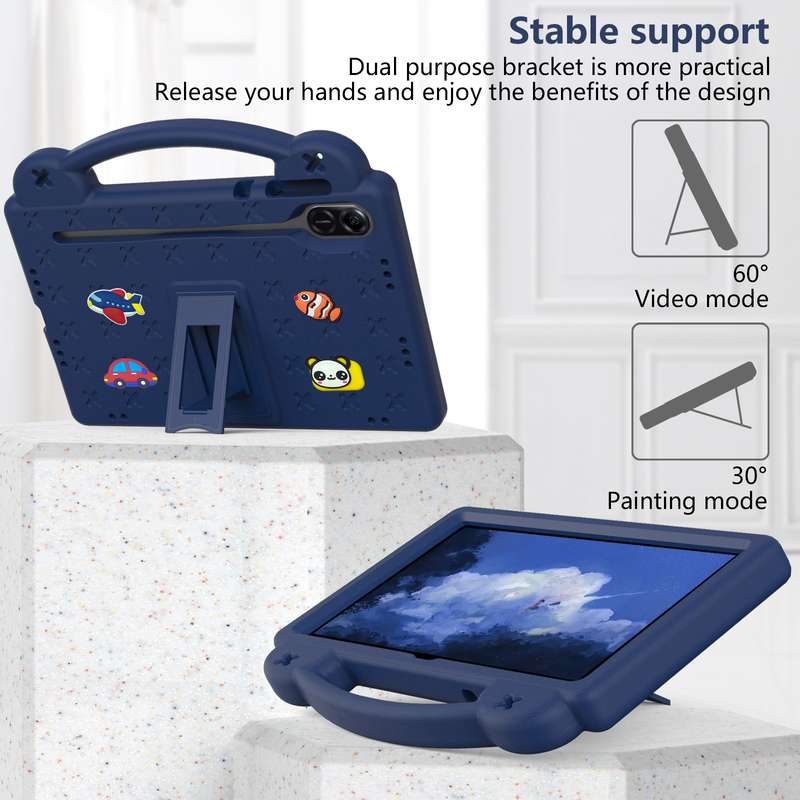 For Honor Pad X9 / X9 2024 Handle Kickstand Children EVA Shockproof Tablet Case(Yellow)