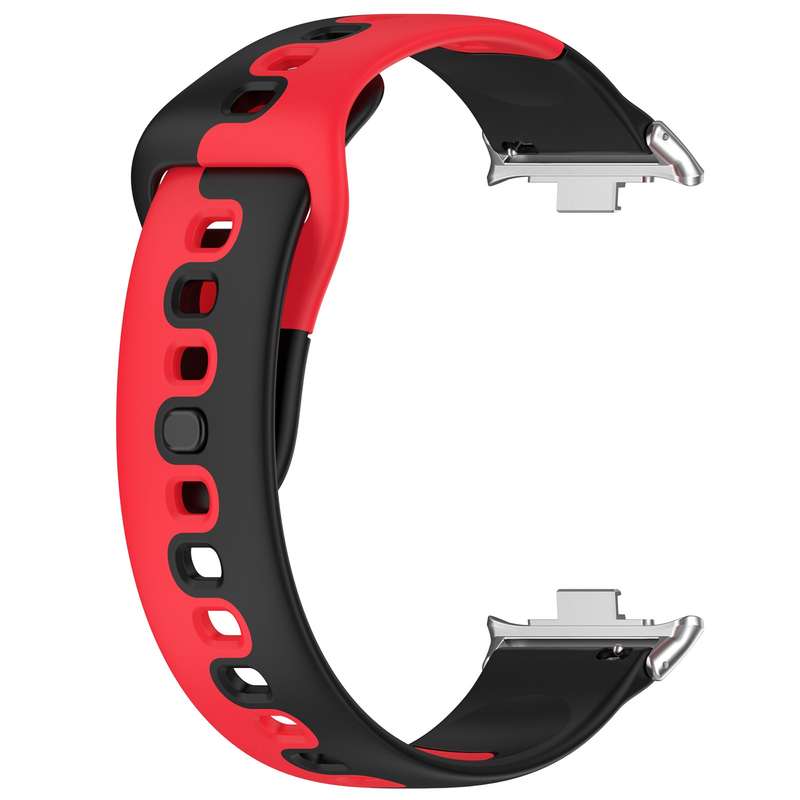 For Redmi Watch 4 Stitching Dual Color Silicone Watch Band(Black Red)