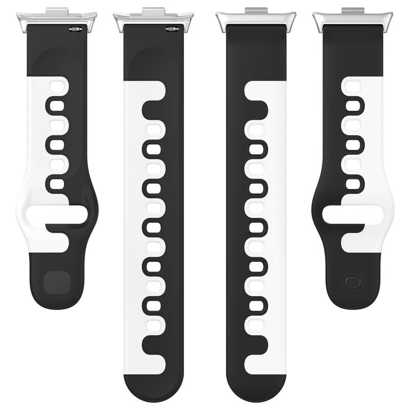 For Redmi Watch 4 Stitching Dual Color Silicone Watch Band(Black Red)