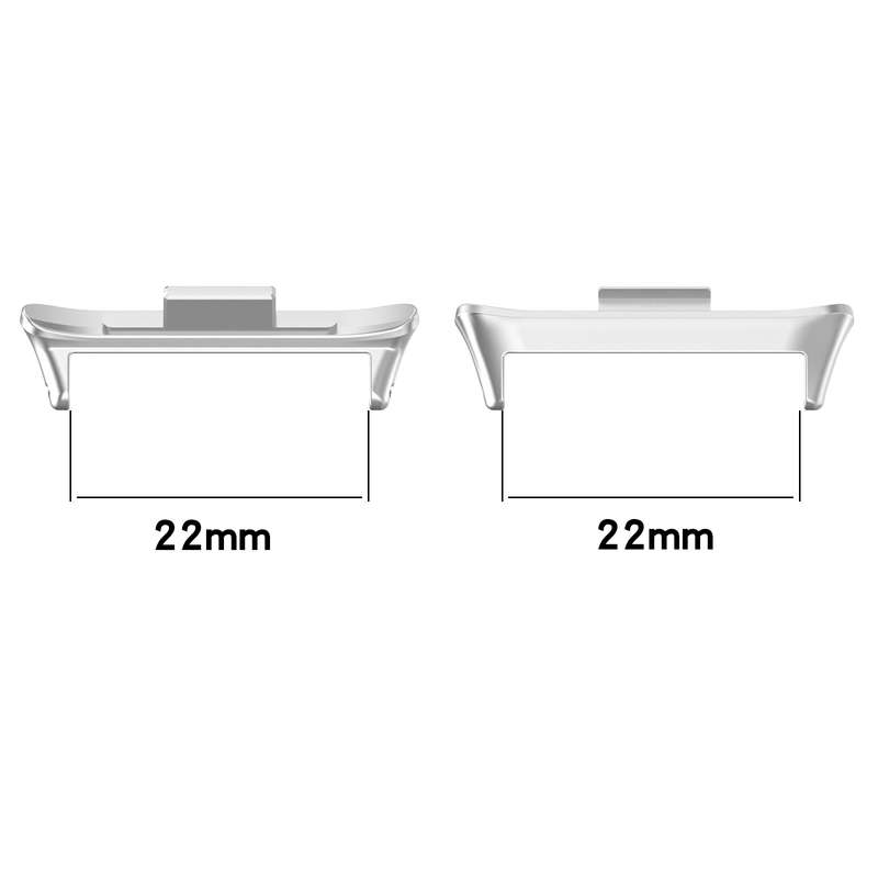 For Redmi Watch 4 1 Pair 22mm Stainless Steel Metal Watch Band Connector(Silver)