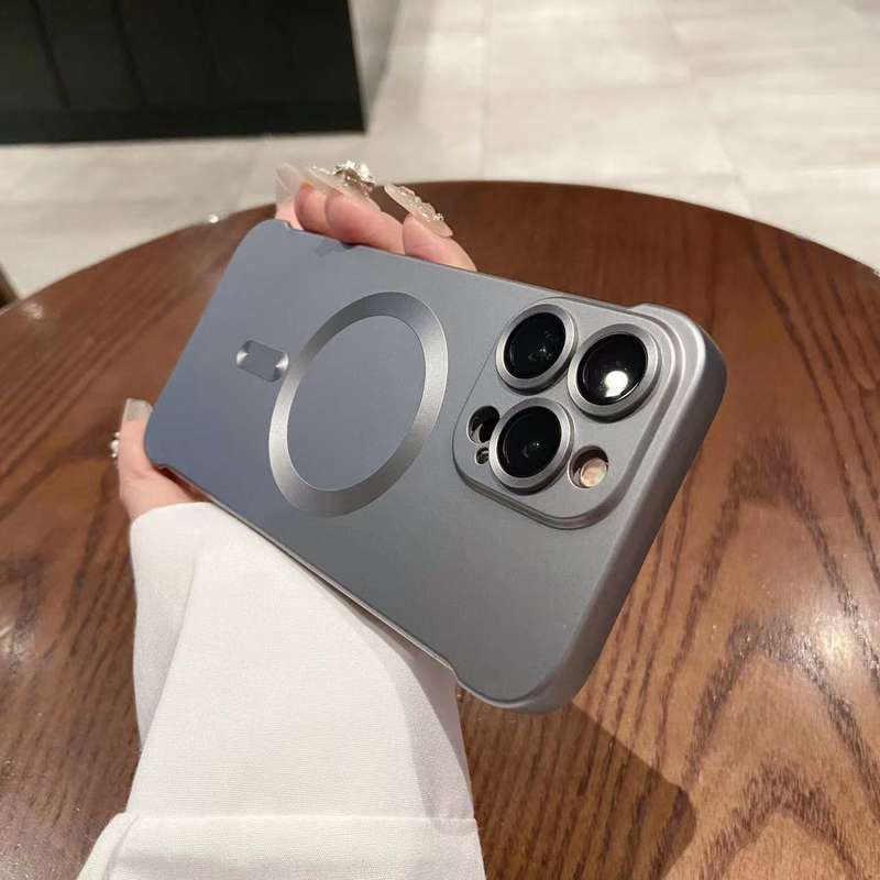 For iPhone 16 Pro Max Frameless MagSafe PC Phone Case(Gary)