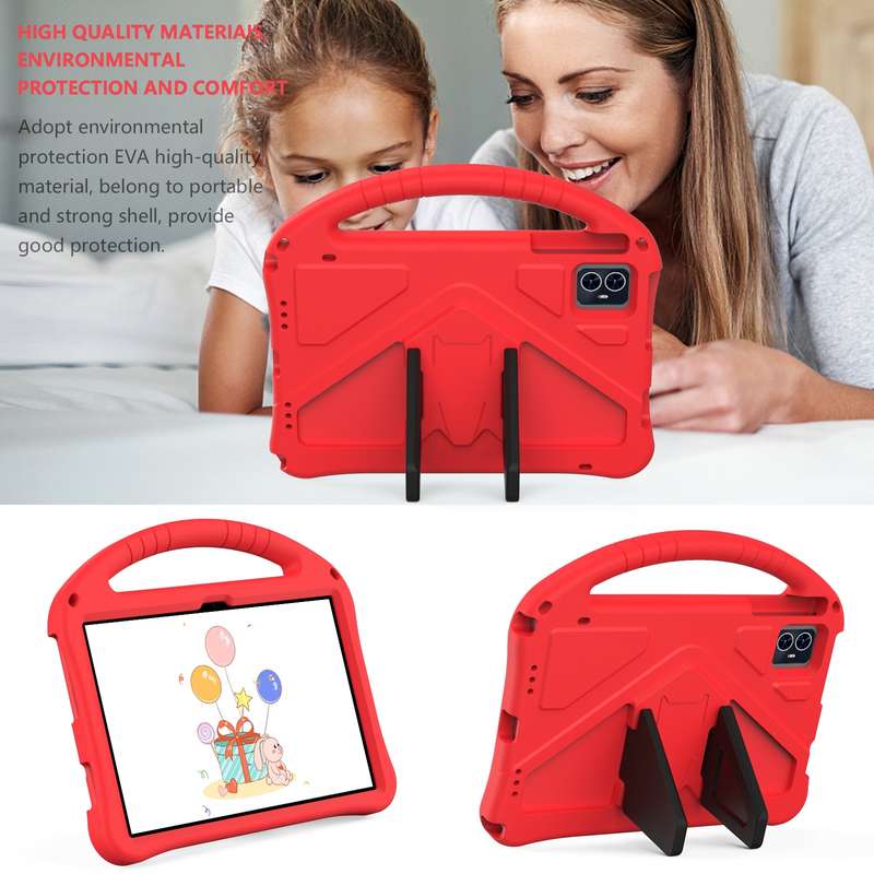 For Blackview Tab 80 10.1 2023 EVA Shockproof Tablet Case with Holder(Rose Red)