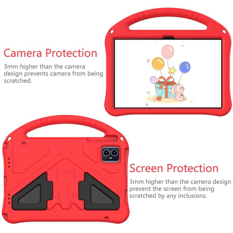 For Blackview Tab 80 10.1 2023 EVA Shockproof Tablet Case with Holder(Rose Red)