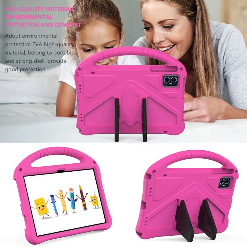 For Blackview Tab 80 10.1 2023 EVA Shockproof Tablet Case with Holder(Rose Red)