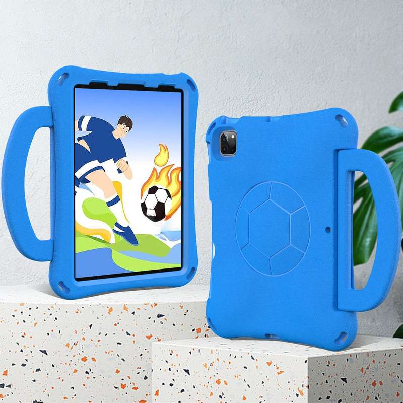 For iPad Pro 11 2024 Handle Football Shaped EVA Shockproof Tablet Case(Blue)