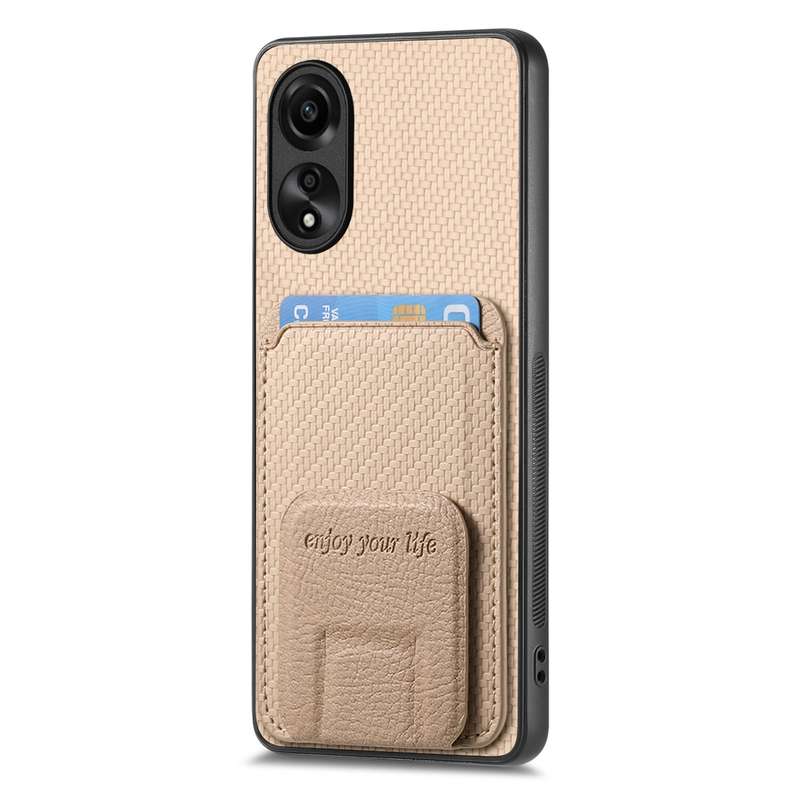 For OPPO A79 5G Carbon Fiber Card Bag Fold Stand Phone Case(Black)